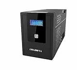 RVT SECURITY - Gruppo Di Continuità Per Casa, UPS 3000VA, joy-U3000VA, Apc Ups, Line Interactive Gruppo di Continuità, LCD 4 prese Sciuco, Display Grande E Luminoso, 39 x 15 x 20 cm, 15KG