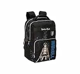 COMIX ANIME, Attacco dei Giganti - Zaino Scuola Porta Pc Unisex per Bambini e Ragazzi con Spallacci Regolabili, Due Scomparti per Tablet e Notebook con Chiusura ZIP, Retro e Fondo Termoformati