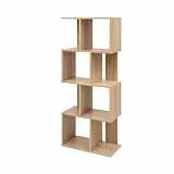 Iris Ohyama, Scaffale decorativo/unità poster con 4 ripiani/libreria a forma di libro, Facile montaggio, Design, Modularee, Ufficio,Soggiorno, Biblioteca - Display Shelf SRK-W4 - Marrone chiaro