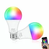 Eleganted Lampadine Alexa Led E27 WiFi Lampadina Smart, Lampadine Intelligenti 10W Luci Calde/Fredde e 16 Milioni di Colori, Compatibile Con Alexa, Google Home,2pcs