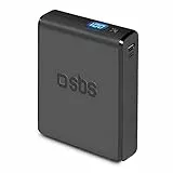 SBS Power bank 20.000 mAh, caricabatterie Power Delivery, ricarica ultra rapida 30W, 2 uscite USB, display LCD, per smartphone Android, iPhone e tablet, cavo ricarica incluso