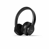 PHILIPS A4216BK/00 On-Ear Cuffie Sportive Wireless, Driver 40 mm, 35 Ore di Riproduzione, Protezione IP55, Cuscinetti Rinfrescanti e Lavabili, Nero, One Size, Nuova Versione