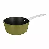 Sitram 715702 - Casseruola in alluminio riciclato, Ø 18 cm H 8 cm, colori verde metallizzato, rivestimento interno antiaderente senza PFOA, manico in acciaio inox rivettato, tutti i piani cottura