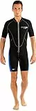 Cressi, Lido Man 2 mm, Muta Shorty in Neoprene High Stretch, Uomo, Nero/Blu, S