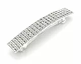 Fermaglio Capelli Donna | Ferma Capelli da Donna con Strass | Molletta Lunga a Clip Automatica | Accessori Per Donne e Ragazze Capelli Fini Folti e Spessi | Spilla Pinza Elegante | Color Argento