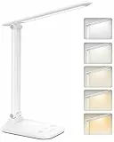 BICKON Lampada da Scrivania, 5 Colori e 10 Livelli di Luminosità Lampada da Tavolo, Timer/USB Ricarica/Tocca Controllo/Pieghevole, Protezione Gli Occhi LED Luce per Studio, Lavoro, Gioco, Regalo