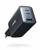 Anker Caricatore rapido 735 (Nano II 65 W) USB-C 65 W Pod a 3 Porte PPS, Alimentatore Compatto USB-C per MacBook PRO/Air, iPad PRO, Steam Deck, Galaxy S20, dell XPS 13, Note 20/10+, iPhone 13, Pixel