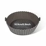 Vicloon 6.5in Pentola in Silicone per Friggitrice ad Aria, Tappetini in Silicone per Friggitrice ad Aria Riutilizzabili, Resistenza alle Alte Temperature, per Friggitrice ad Aria, Forno, Grigio