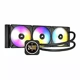 Sistema di raffreddamento a liquido per CPU CORSAIR iCUE H150i ELITE LCD, Schermo LCD IPS personalizzabile, 48 LED RGB, Ventole da 120 mm, Radiatore da 360 mm, COMMANDER CORE incluso, nero