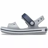 Crocs Crocband Sandal Kids, Sandali Unisex per Bambini, Leggeri e dalla Vestibilità Sicura, con Dettagli Grigio Chiaro/Azzurro Marino, Taglia 24-25 EU
