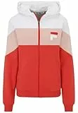 Fila Santana Blocked Felpa con Cappuccio Giacca, Cayenne-Brillante Bianco-Seppia Rosa, XS Donna