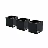 KalaMitica - Set di 3 Cubi Magnetici 6,5 cm - Nero - Contenitori Portaoggetti o Porta Vasi Magnetici con Calamita Potente per Lavagne Magnetiche da Parete