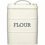 Living Nostalgia Contenitore in Acciaio per Farina, 17x12x24 cm, Beige (Antique Cream)