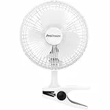 Pro Breeze Mini Ventilatore Professionale con Clip I Piccolo Ventilatore Elettrico con Funzionamento Ultra-Silenzioso e 2 Impostazioni di Velocità I 15W. Per Casa, Letto, Ufficio e Scrivania