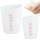 CHENEVER 2 Misurini in Silicone Caraffe, 250 Ml/500 Ml Misurini in Resina Epossidica con Scala Trasparente, per Stampi per Colata in Resina Epossidica, Fai da Te, Artigianato, Laboratorio, Cucina