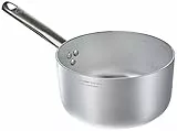 Pentole Agnelli Linea Alluminio 3 mm Professionale Casseruola Alta con Manico Inox, Argento, 18 cm
