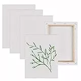 Kit 5 Tele per Dipingere 20x30cm, Tela per Pittura a Olio Acrilica, Tela di Cotone con Cornice in Legno per Tessuti Bianchi, Tela per Pittura per Disegno Decorazione Artistica