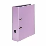 FALKEN raccoglitore originale della serie PastellColor, prodotto in Germania, larghezza di 8 cm, formato DIN A4, colore lilla pastello, per ufficio, documenti, corrispondenza, in plastica, con motivo