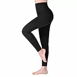 SINOPHANT Leggins Vita Alta Donna, Leggings Donna Fitness Pantaloni Yoga Controllo della Pancia Opaco Elastici Morbido per Sportivi o Casual(Nero,L-XL/Plus Size)