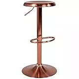 Flash Furniture Madrid - Sgabello da bar regolabile in altezza, stile retrò, finitura oro rosa