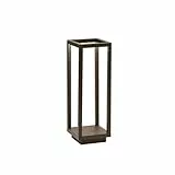 Zafferano Home Pro Lampada LED Ricaricabile da Tavolo Senza Fili - Lanterna Touch Dimmerabile per Uso Interno/Esterno IP54 - Temp Luce 3000K - Corpo in Alluminio H29,4 (Corten)
