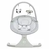 Kinderkraft Elettrica Altalena LULI, Sdraietta Neonati, Funzioni Dondolo Automatico, Giostrina con Giocattoli, 12 Melodie, per Bambini fino 9 kg, Grigio
