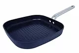 Arcos Serie Samoa | Padelle Grill Antiaderente 28x28 cm | Bistecchiera | Alluminio Forgiato | Adatto a qualsiasi cucina | Anse Acciaio inossidabile effetto freddo | Lavabile in lavastoviglie | Nero