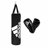 adidas Junior Boxset, Set da Boxe. Unisex-Kids, Nero, Boxhandschuhe: 6 oz/Boxsack: 43 x 19 cm 6 kg