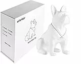 alslovkar Statua di Bulldog Francese in Resina, Decorazione Scultura di Cane Seduto, Decorazioni per la casa Arte Moderna Statua di Cane Artigianato Decorazione del Desktop del Soggiorno (bianca)