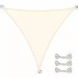CelinaSun tenda parasole a vela protezione solare PES UPF 50+ protezione UV certificata poliestere giardino balcone idrorepellente triangolare 4 x 4 x 4 m bianco crema