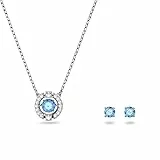 Swarovski SetSwarovski Sparkling Dance, Rotondo, Blu, Placcato rodio