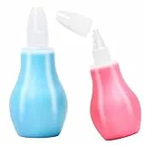 Vesaneae 2 Pezzi Aspiratore Nasale Neonati, Aspiratori Nasali Riutilizzabile, Nasal Aspirator Silicone, Succhia Moccio per Bambini per il Sollievo dalla Congestione del Naso del Neonato, Rosa e Blu