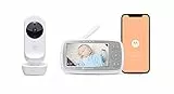 Motorola Nursery VM44 Connect Babyphone Wi-Fi con Videocamera, Baby Monitor con Schermo Video da 4.3', Applicazione Motorola Nursery, Visione Notturna, Ninna Nanne,Microfono,Monitoraggio Temperatura