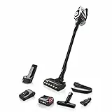 Bosch Unlimited Gen 2 Serie 8 Aspirapolvere Ricaricabile senza Fili e senza Sacco, Scopa Elettrica e Aspirabriciole 2in1 con Autonomia Illimitata, 2 Batterie 4.0Ah Bosch Power For ALL, Bianco