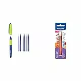 Pelikan Erase 2.0, Penna Roller Cancellabile Ergonomica, Inchiostro Blu, per Destrimani e Mancini, per la Scuola & Ricarica Penna Refill Universale per Penna Cancellabile Roller, Inchiostro Rosso