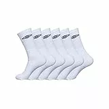 UMBRO Calzini Uomo Sportivo Resistente, Set di 6 Calze Uomo Lunghe Tennis, Confortevoli, Bianchi, Taglie 39/42