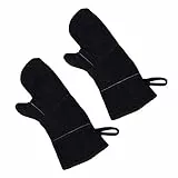 BESTonZON Guanti da Forno 2 Pezzi - Guanti da Barbecue Resistenti Al Calore Guanti da Forno Antiscivolo Guanti da Cucina per Cottura Al Forno Grigliare Barbecue Nero