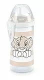 NUK Disney King of Leone Kiddy Cup con beccuccio duro, 300 ml, a prova di perdite, a partire da 12 mesi, senza BPA, beige, 1 pezzo