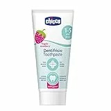 Chicco Dentifricio Bambini alla Fragola, Bassa Abrasività, con Fluoro e Xilitolo, Senza Conservanti - 50 ml, 1+ Anni