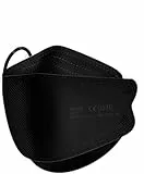 Tayogo 50 Mascherine FFP2 Nere Certificate CE 2841 P2 Mascherina 3D senza odore SANIFICATA FP2 morbide confortevoli Imbustate SINGOLARMENTE, elastici comodi alta capacità filtrante