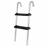Ultrasport Scala trampolino, per trampolino giardino, da appendere, gradini extra larghi, utilizzato piedi nudi, estremamente stabile, per trampolini di Ø 183-244 cm, Resistente UV e agli atmosferici