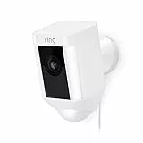 Ring Spotlight Cam Wired di Amazon | Videocamera di sicurezza HD con faretto LED, allarme acustico, comunicazione bidirezionale