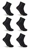 POPYS 6 Paia sportivi uomo - calzini sportivi donna - calzini tennis (Nero, 40-46)
