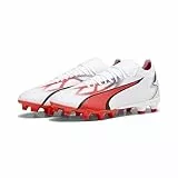 PUMA Ultra Match Fg/AG, Scarpe da Calcio Unisex-Adulto, Bianca Nero Fire Orchid, 43 EU