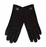 Calvin Klein Guanti donna CK guanto in pelle logata con interno foderato articolo K60K608509 RE LOCK EMBOSSED GLOVES, BAX Black/Nero, S