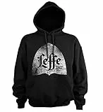 Leffe Licenza Ufficiale Distressed Alcove Logo Felpa con Cappuccio (Nero), X-Large