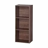 Iris Ohyama, Armadietto, Libreria, Armadietto con 3 Ripiani, Grande Capacità, Multifunzionale, Solido, Ufficio, Camera da Letto, Soggiorno, Office Basic Rack CX-3FN, Marrone