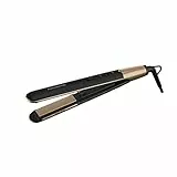 Rowenta SF4630F0 Express Shine Piastra per Capelli, Infusore di Olio di Argan, Ioni per Lucentezza, 8 Impostazioni di Temperatura, Arricciatura e stiratura 2 in 1. Nero/Oro