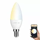 Lepro E14 Lampadina LED Intelligente WiFi, Smart Lampadine Compatibile con Alexa e Google Home, Bianco Dimmerabile Caldo e Freddo (2700K - 6500K), Lampadina LED Controllo da APP e Voce, 4.5W (=40W)