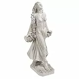 Design Toscano KY47018 Flora, Statua Divina Patrona dei Giardini, off Bianco, 37x37x77.5 cm